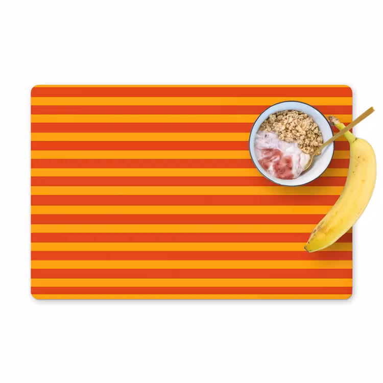 Set de table – 6 pièces - Rayures - Motif - Orange — 1