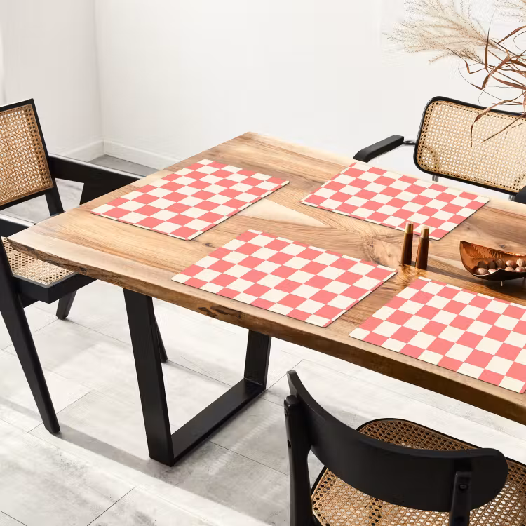 Set de table – 6 pièces - Traditionnel - Motif - Rose — 4
