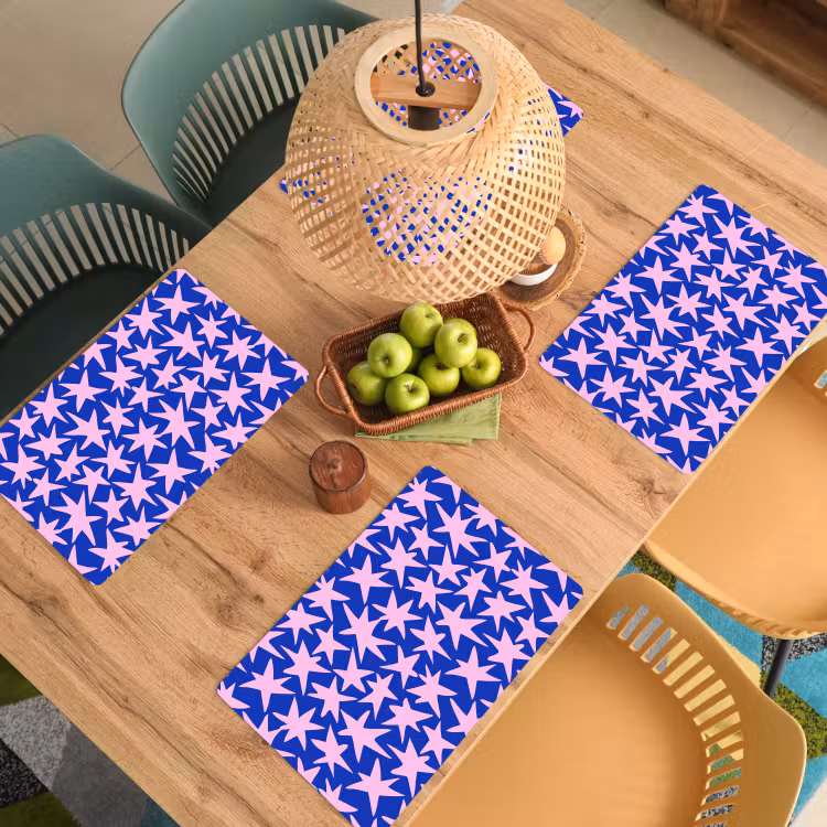 Set de table – 6 pièces - Moderne - Étoiles - Bleu — 3