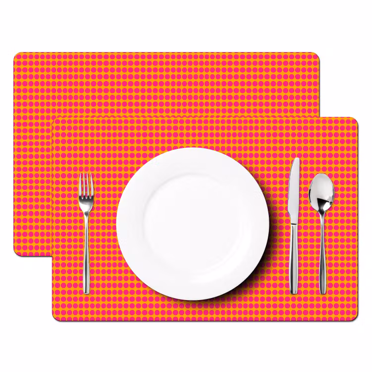 Set de table – 6 pièces - Moderne - Points - Orange — 2