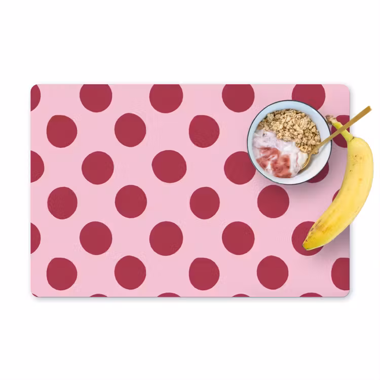 Set de table – 6 pièces - Pois - Motif - Bordeaux — 1