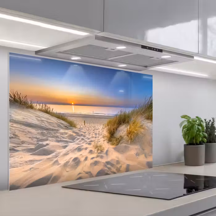 Fond de hotte - Dune - Coucher de soleil - Horizon - Plage - Herbe