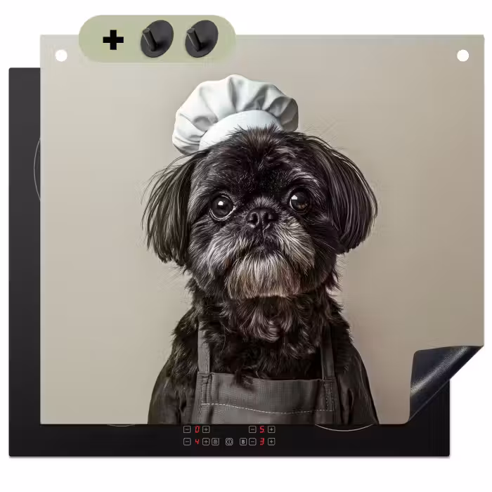 Beschemer à induction avec crochets - Vêtements de chef - Noir - Chien