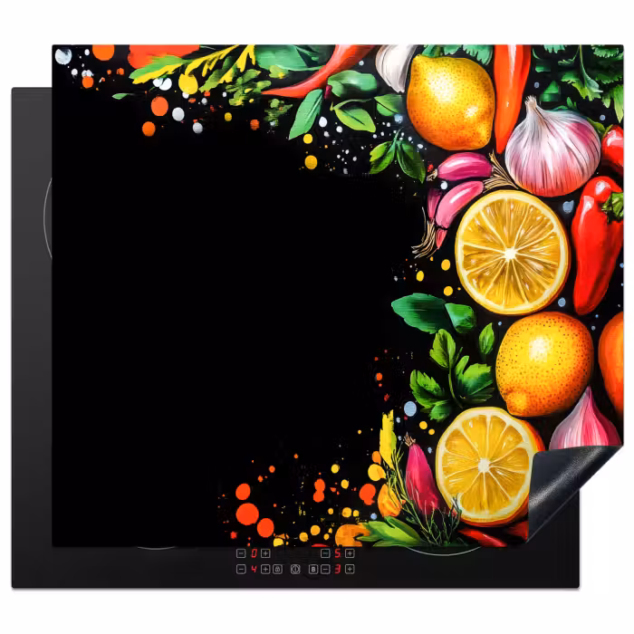 Protection plaque induction - Citrons - Poivre - Herbes - Graffiti - Peinture - Abstrait