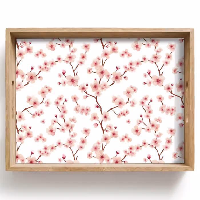 Plateau - Fleur de cerisier - Branches - Rose
