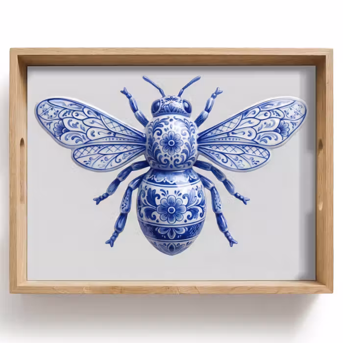 Plateau - Abeille - Moderne - Delft - Bleu