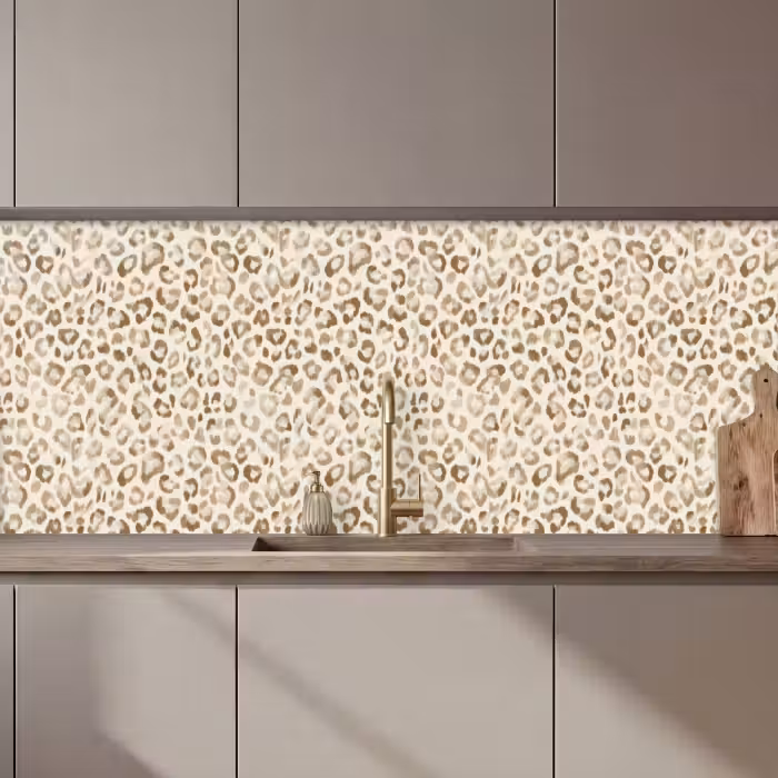 Crédence cuisine - Léopard - Classique - Beige