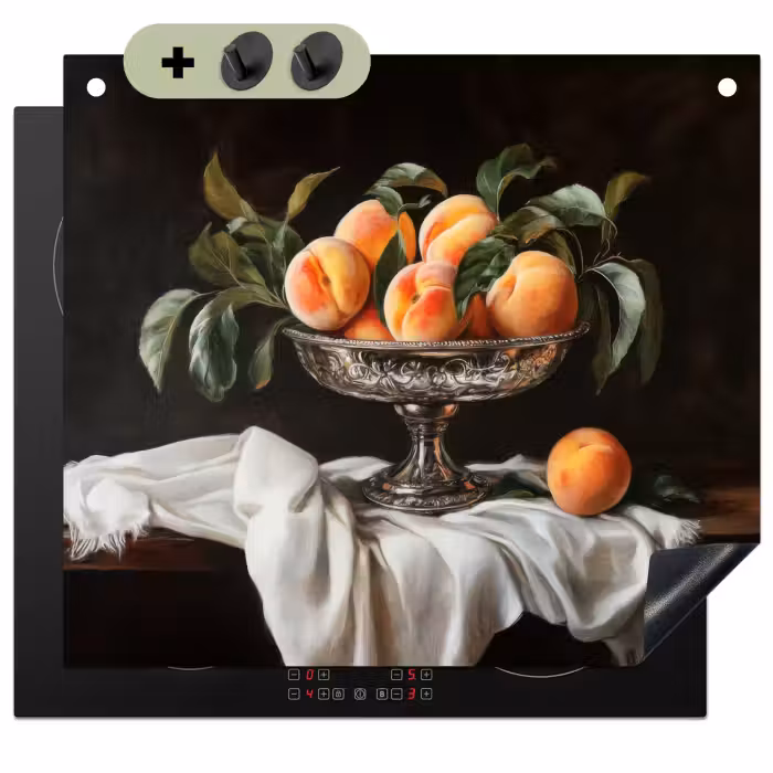 Beschemer à induction avec crochets - Nature morte - Pêches - Vintage