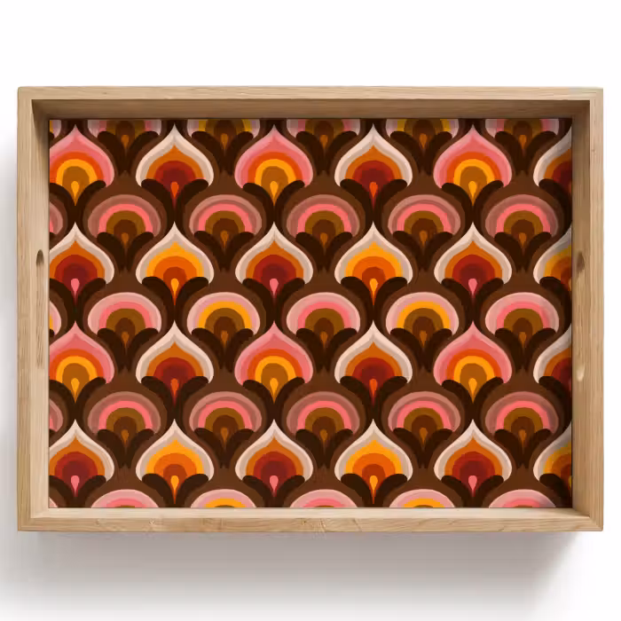 Plateau - Motif - Rétro - Coloré