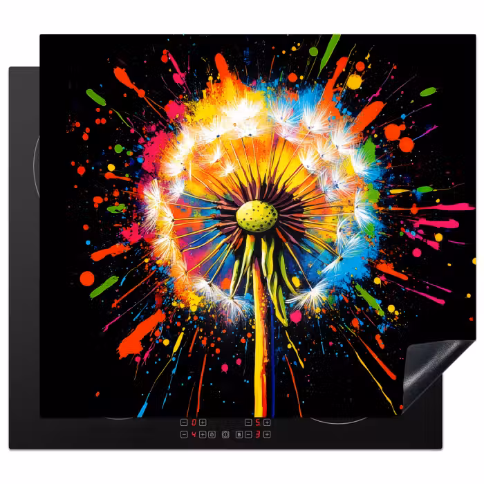 Protection plaque induction - Pissenlit - Graffiti - Coloré - Fleurs - Nature