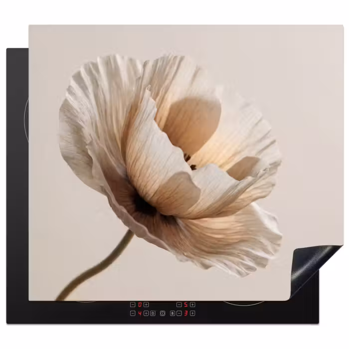Protection plaque induction - Fleur - Beige - Crème