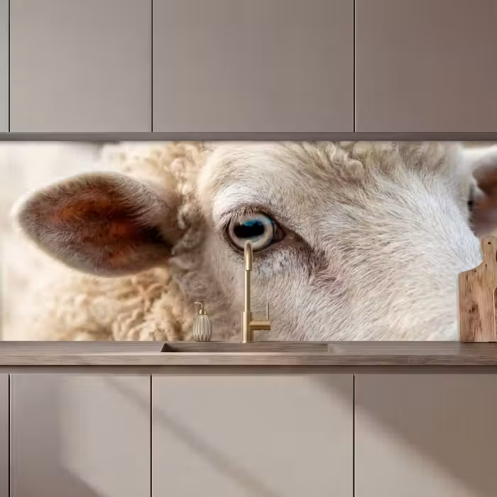 Crédence cuisine - Mouton - Oeil - Blanc