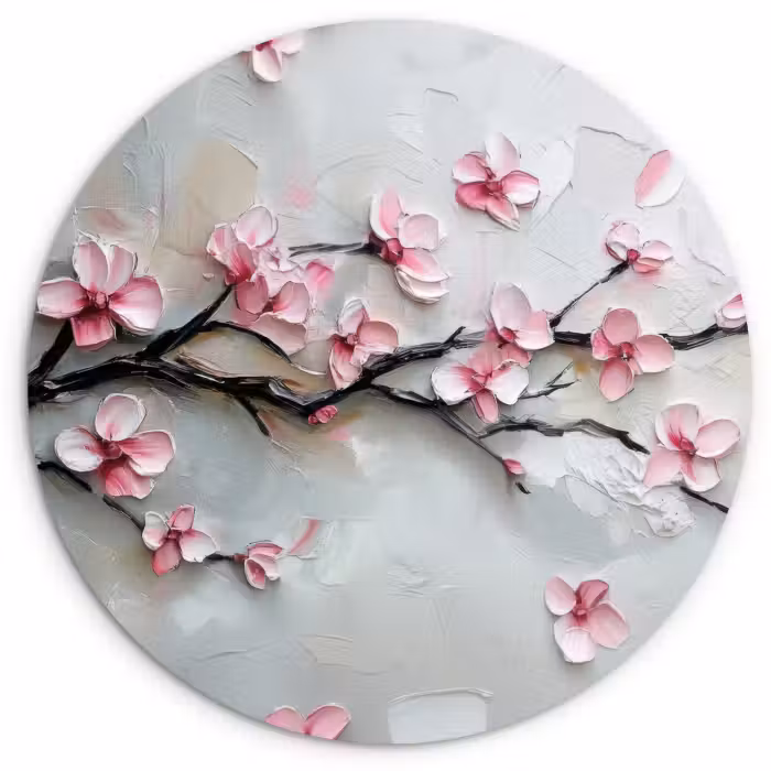 Tableau rond - Blossom - Artistique - Rose - Sakura