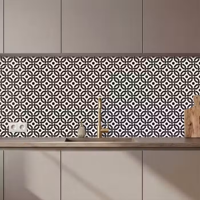 Crédence cuisine - Noir - Géométrie - Design