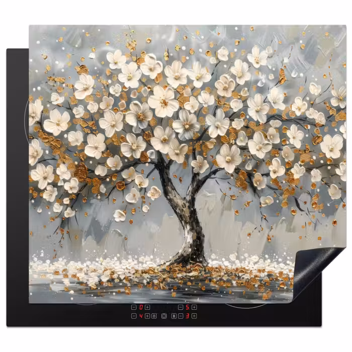 Protection plaque induction - Arbre de vie - Or - Blanc