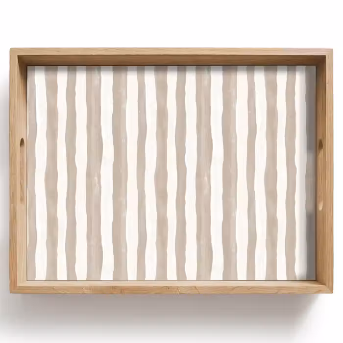 Plateau - Minimaliste - Rayures - Beige