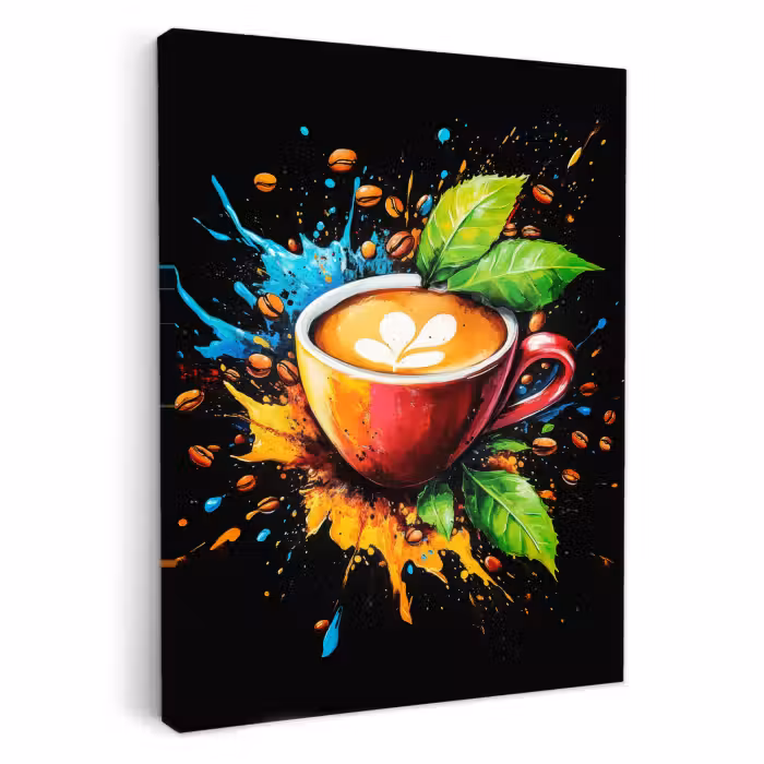 Tableau sur toile - Café - Graffiti - Boire - Abstrait