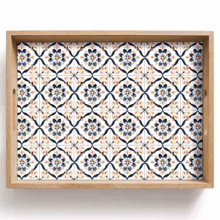 Plateau - Forme de feuille - Motif - Coloré
