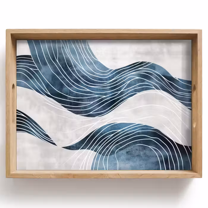 Plateau - Lignes - Vagues - Abstrait - Bleu