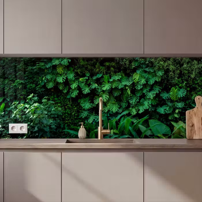 Crédence cuisine - Nature - Forêt - Vert - Monstera
