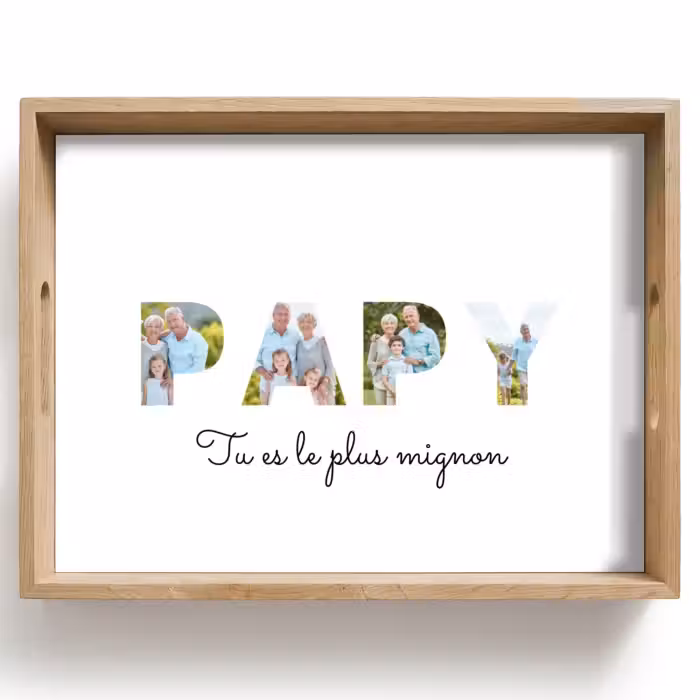 Plateau personnalisé - Papy - Collage de lettres