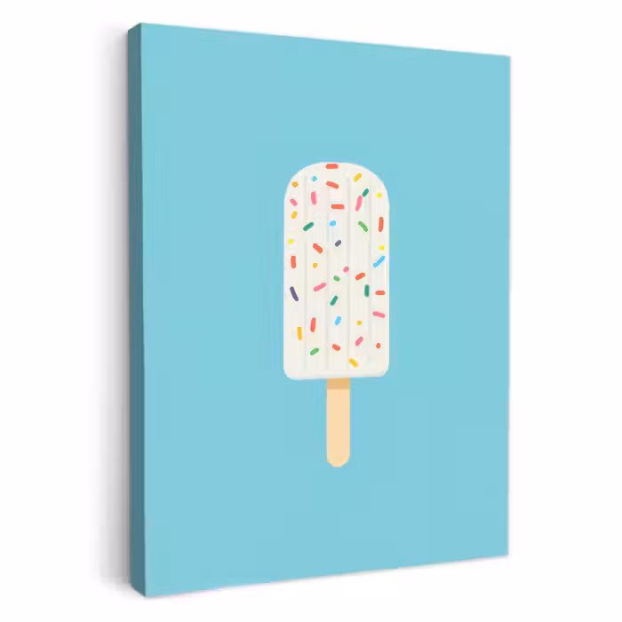 Tableau sur toile - Glace - Bâton - Glaçons - Bleu clair