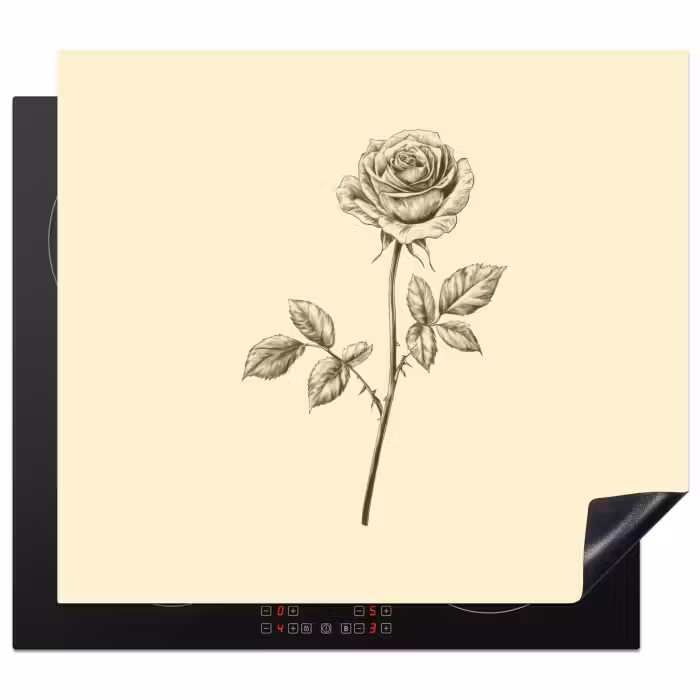 Protection plaque induction - Illustration - Noir - Rose