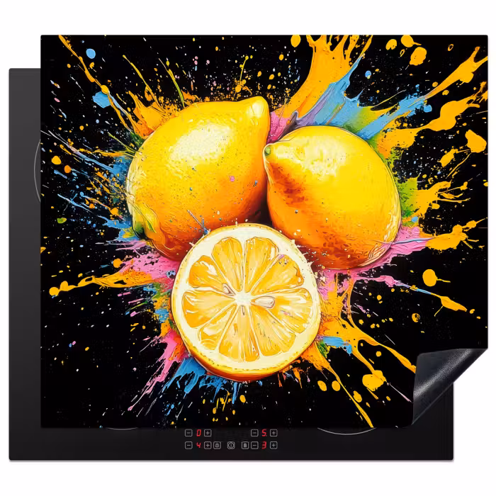 Protection plaque induction - Citron - Graffiti - Coloré - Peinture - Moderne