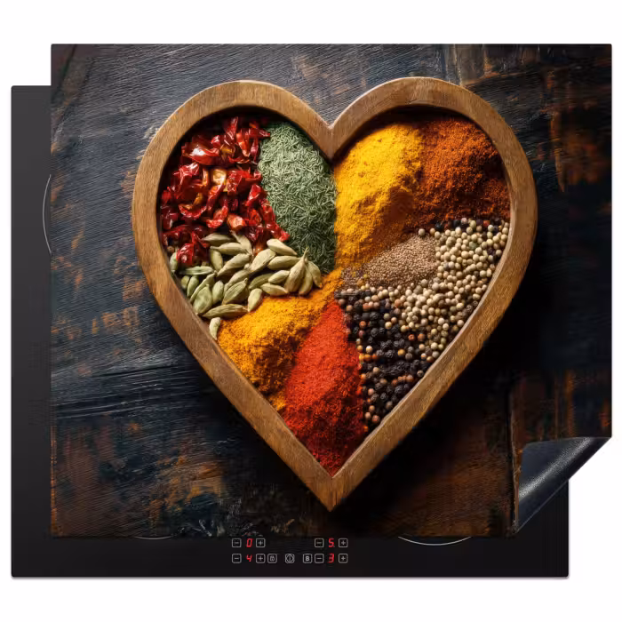 Protection plaque induction - Bois - Coeur - Coloré - Epices