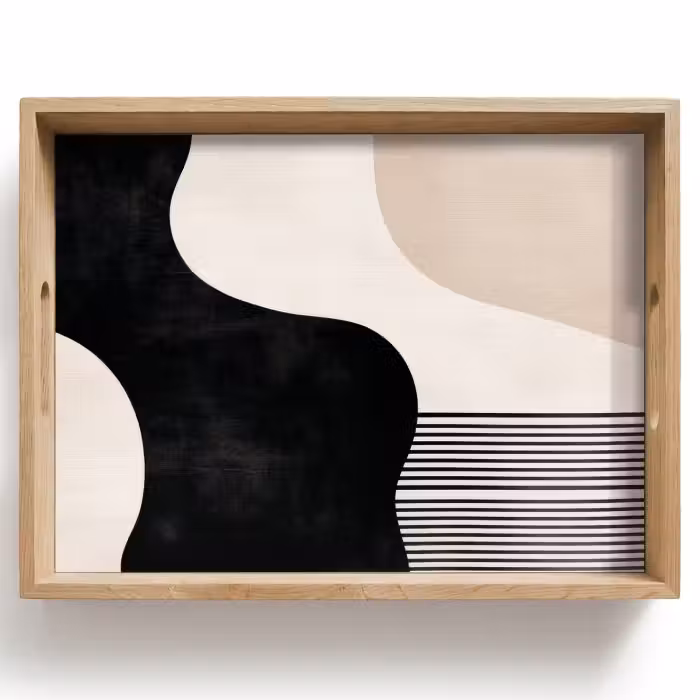 Plateau - Abstrait - Japandi - Beige - Moderne
