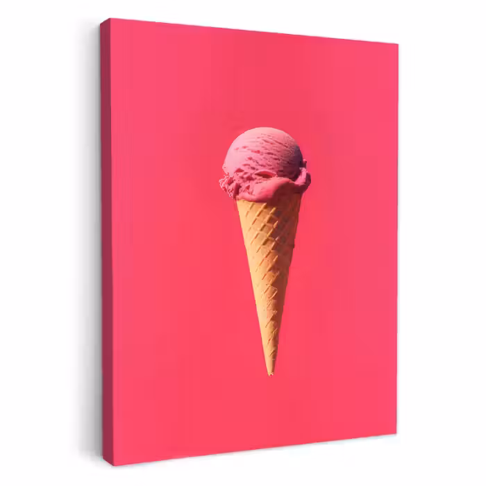 Tableau sur toile - Pelle à glace - Rose - Corne