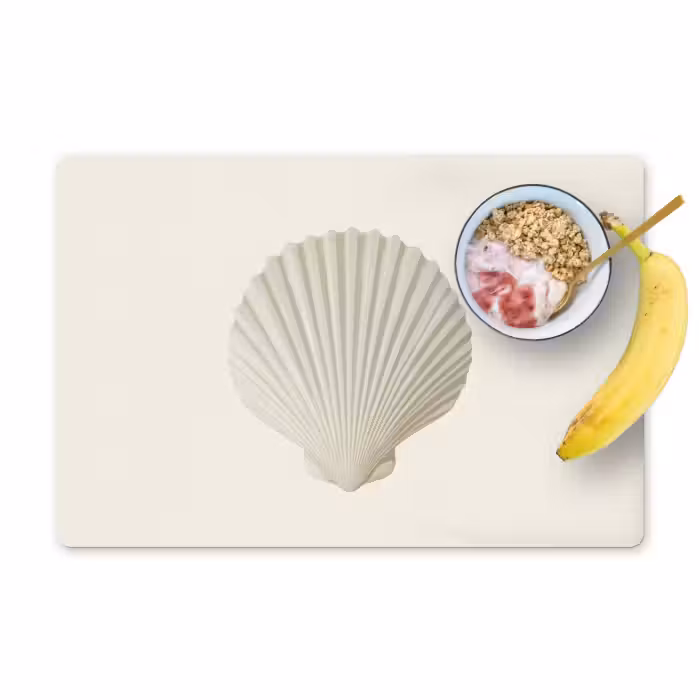 Sets de table en vinyle - Coquille - Minimaliste - Blanc