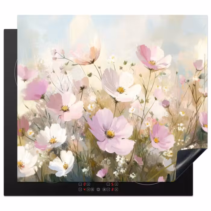 Protection plaque induction - Champ de fleurs - Teintes claires - Peintures