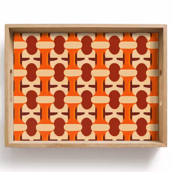 Plateau - Géométrique - Rétro - Orange