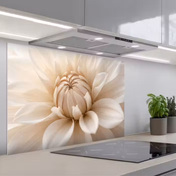 Fond de hotte - Fleur - Dahlia - Blanc