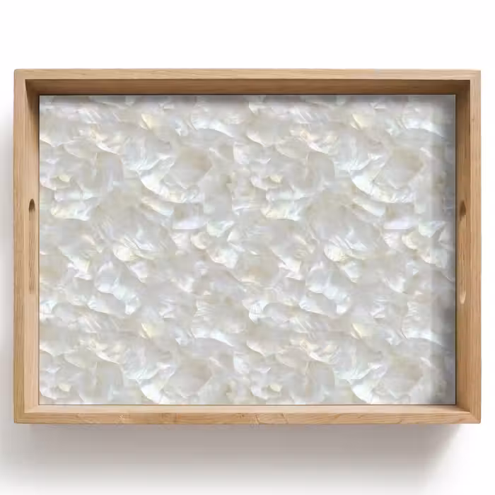 Plateau - Perle brillante - Blanc - Coquille