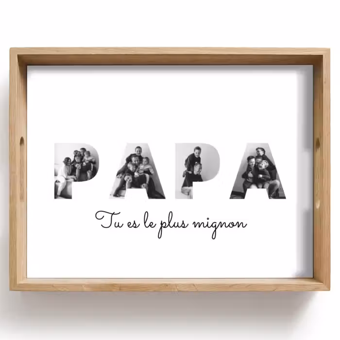 Plateau personnalisé - Papa - Collage de lettres