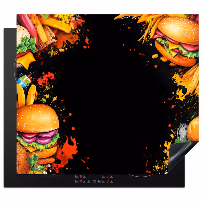 Protection plaque induction - Restauration rapide - Graffiti - Hamburger - Nourriture - Moderne