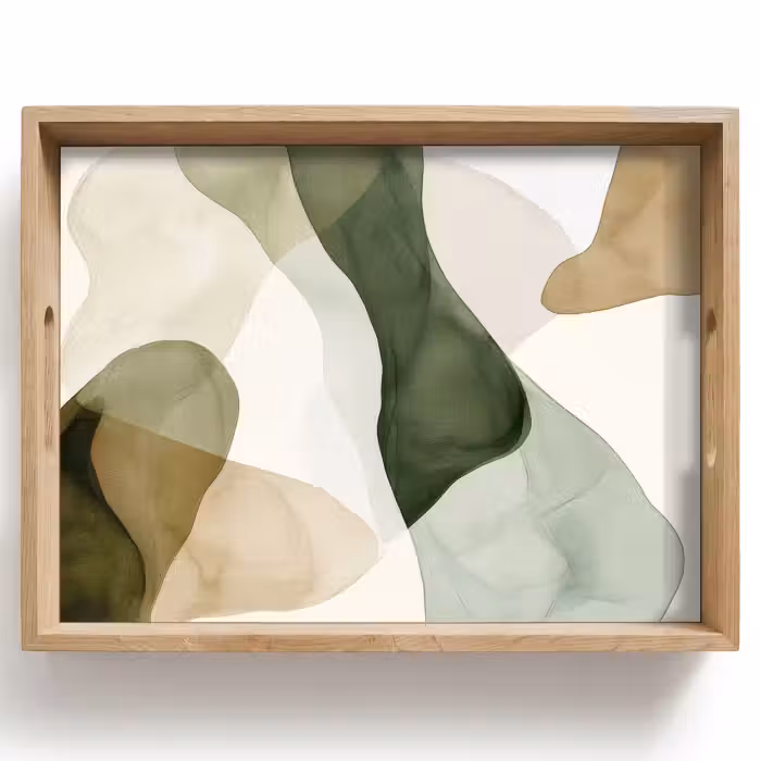 Plateau - Japandi - Abstrait - Vert