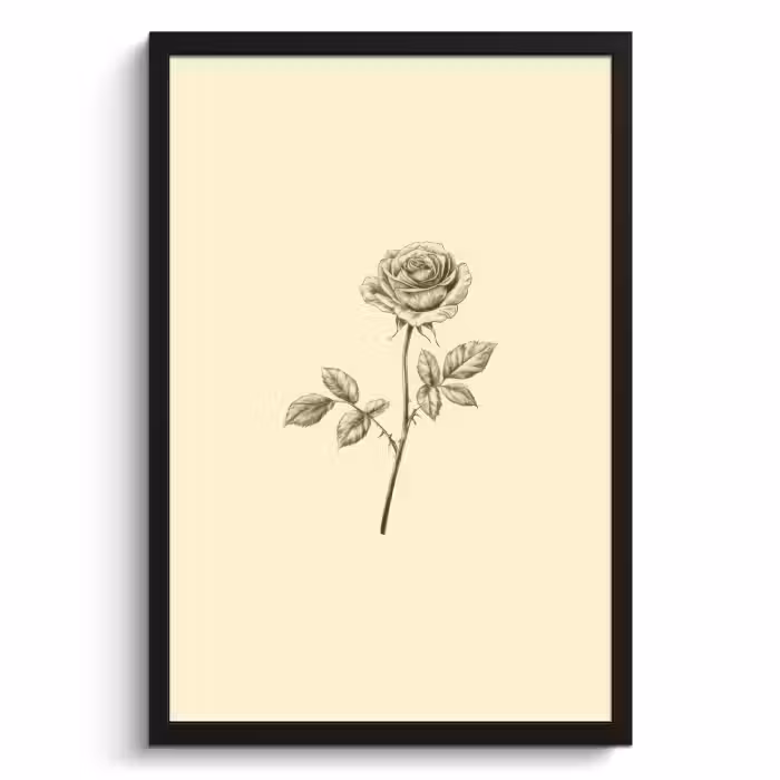Cadre Photo - Illustration - Noir - Rose