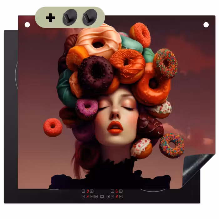 Beschemer à induction avec crochets - Femme - Donuts - Coloré