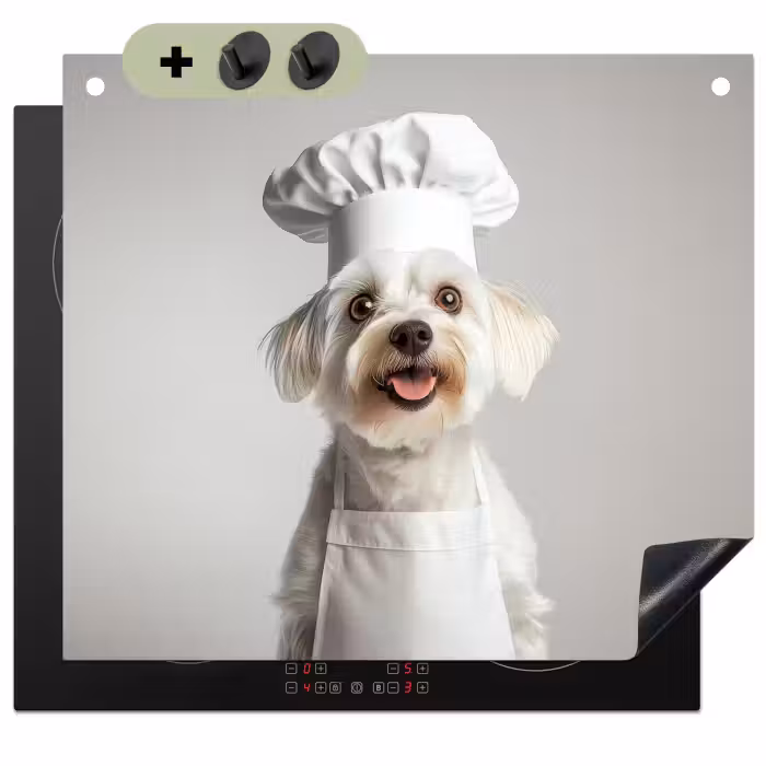 Beschemer à induction avec crochets - Chien - Blanc - Cuisinier