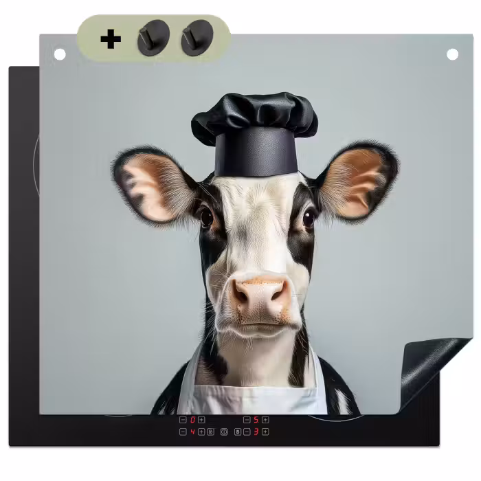 Beschemer à induction avec crochets - Vache - Noir - Blanc - Cuisinier