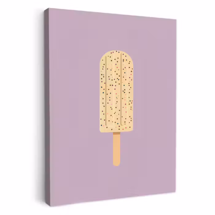 Tableau sur toile - Beige - Glace - Moucheté