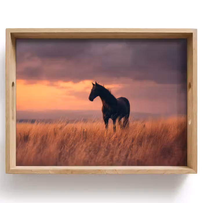 Plateau - Cheval - Nuages - Champ libre