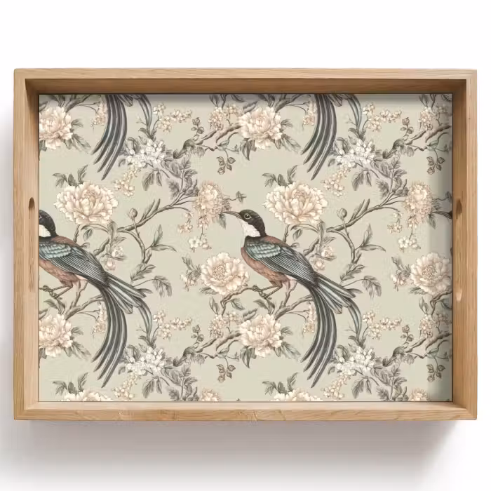 Plateau - Fleur - Oiseau - Coloré