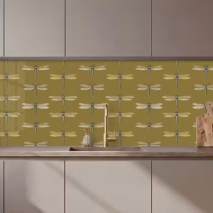 Crédence cuisine - Libellules - Motif - Vert