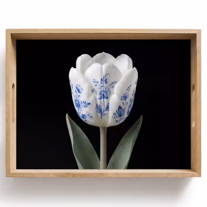 Plateau - Tulipe - Motif - Bleu