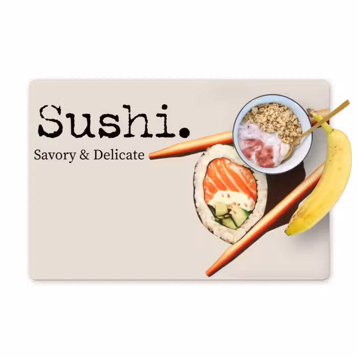 Sets de table en vinyle - Sushi - Saumon - Riz - Japonais