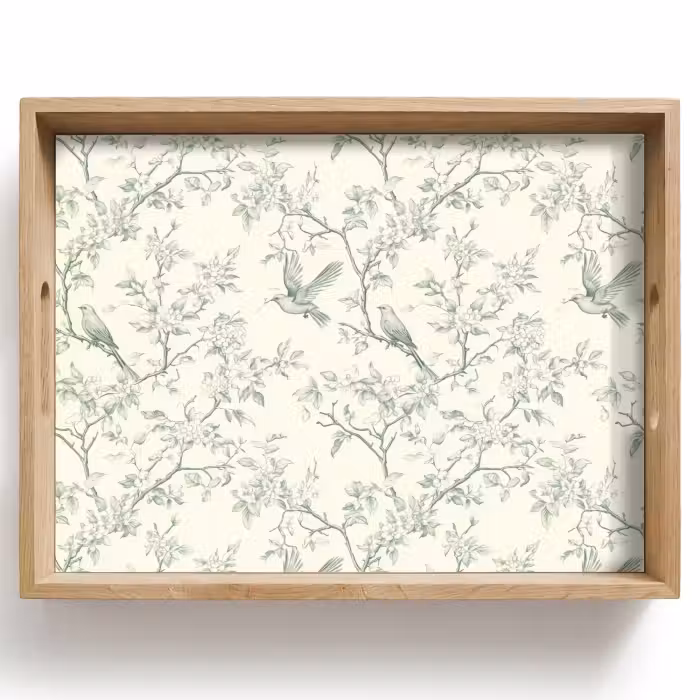 Plateau - Classique - Oiseaux - Vert